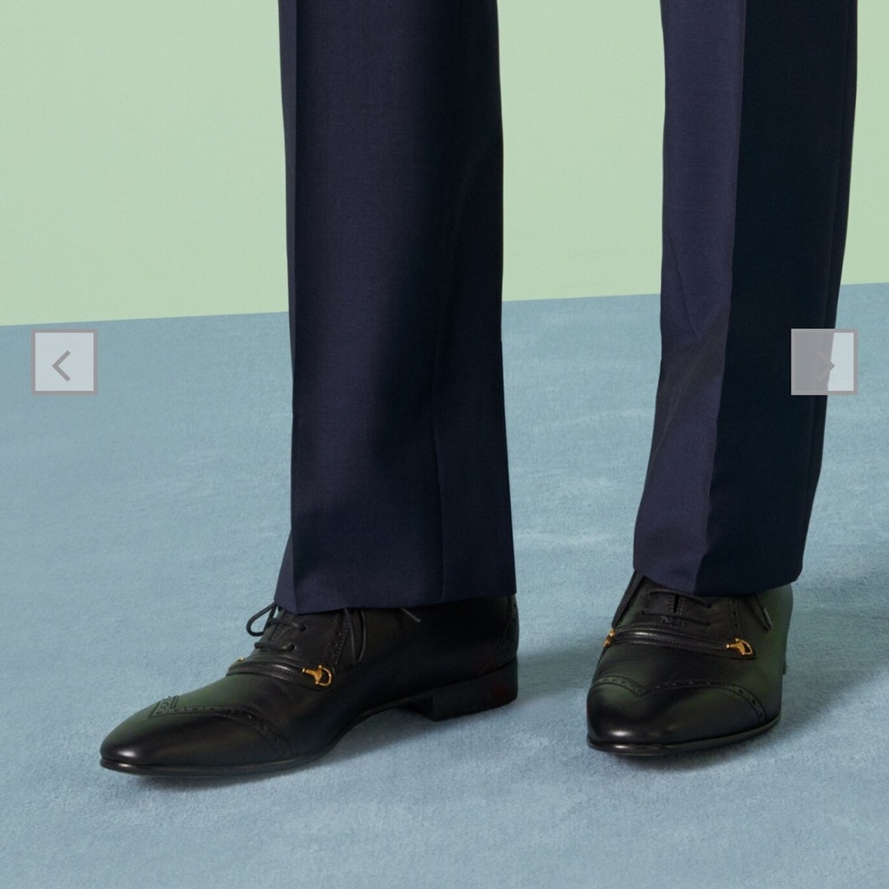 Gucci Black Leather Oxfords
